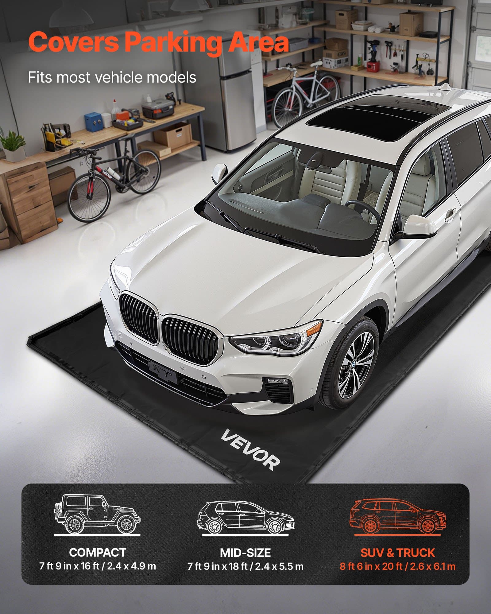 Tapis d'entrée PVC garage antidérapant 26x61 cm