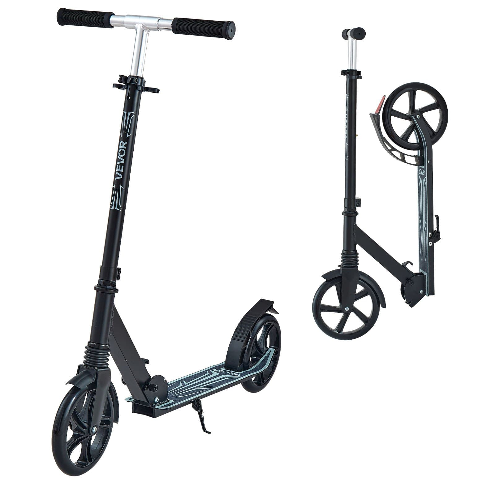 Trottinette ville enfant dès 8 ans, noire, pliable