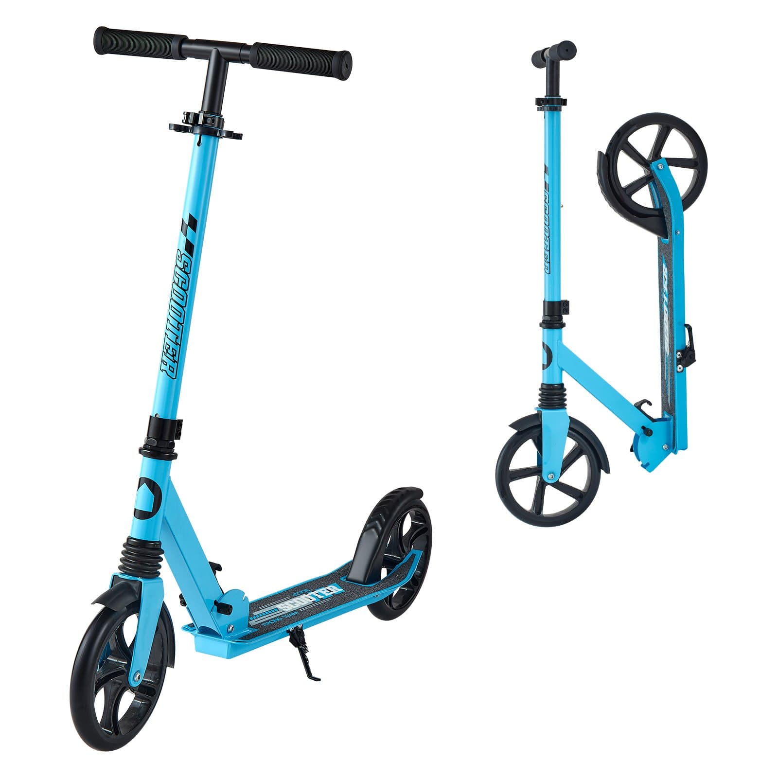 Trottinette ville pliable enfant dès 8 ans, noir-bleu
