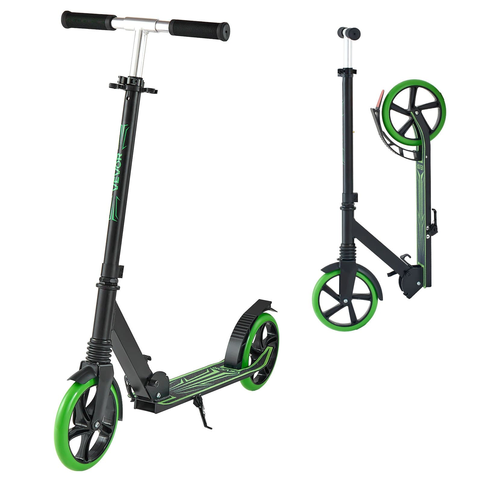 Trottinette pliable pour enfants dès 8 ans, noir-vert