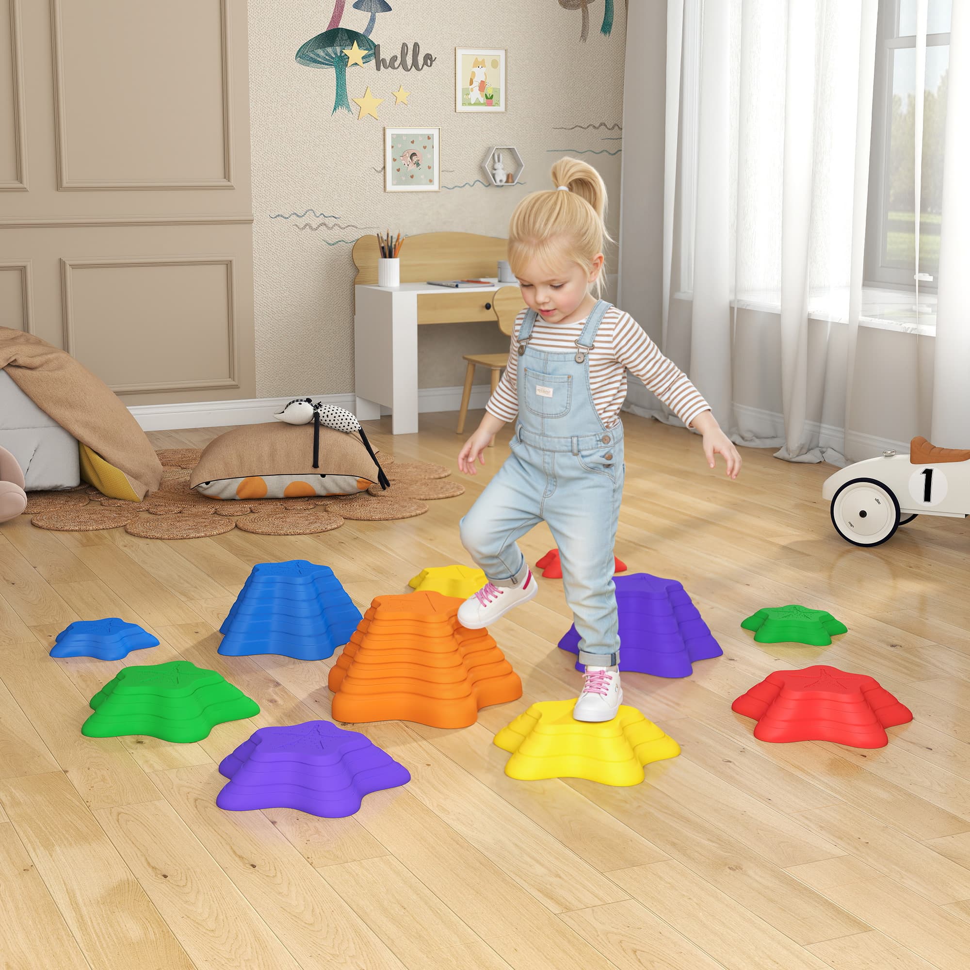 Balance-Steine aus Kunststoff, 11-teiliges Set, stapelbar