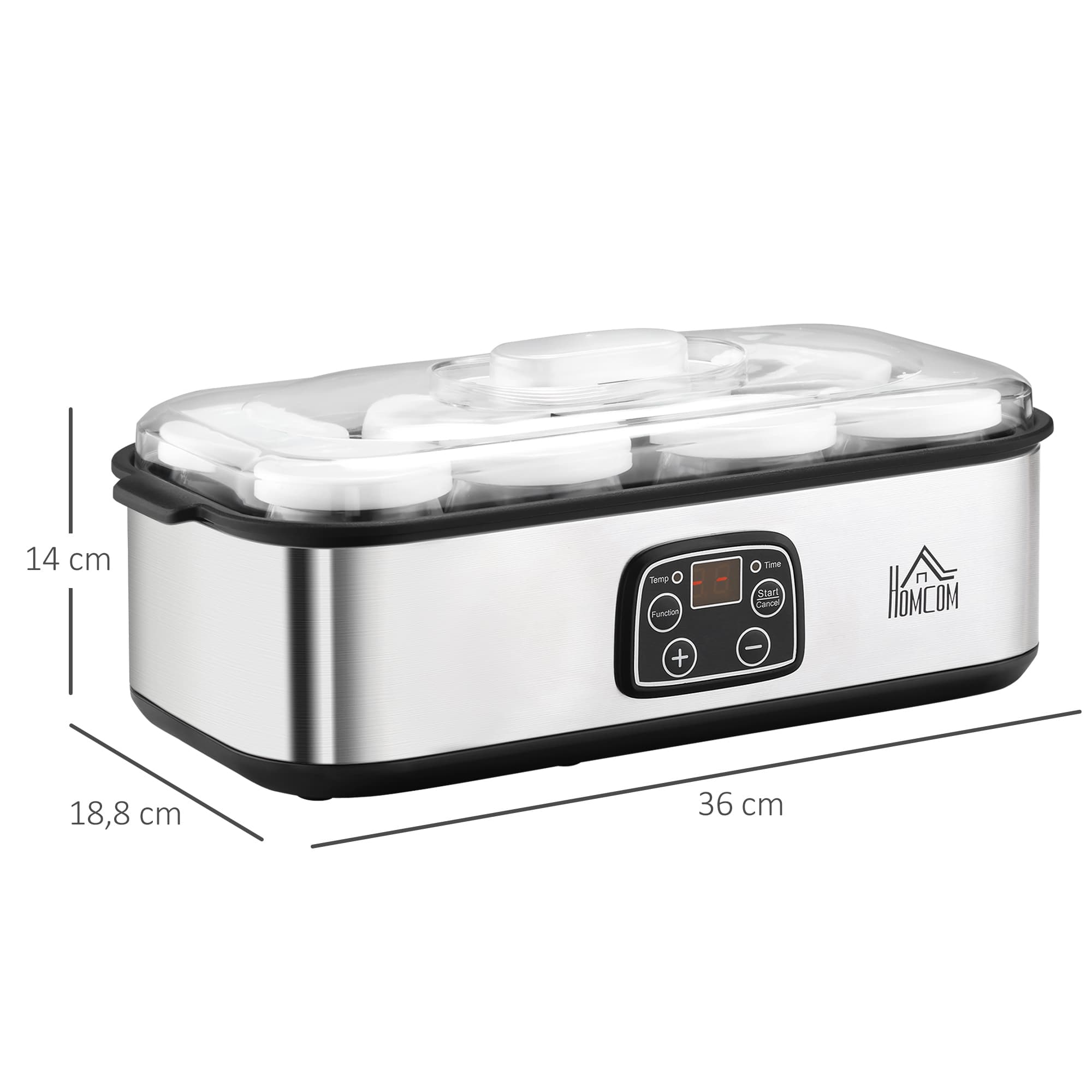 Yogurt Maker with 8 Glass Jars and LCD Timer