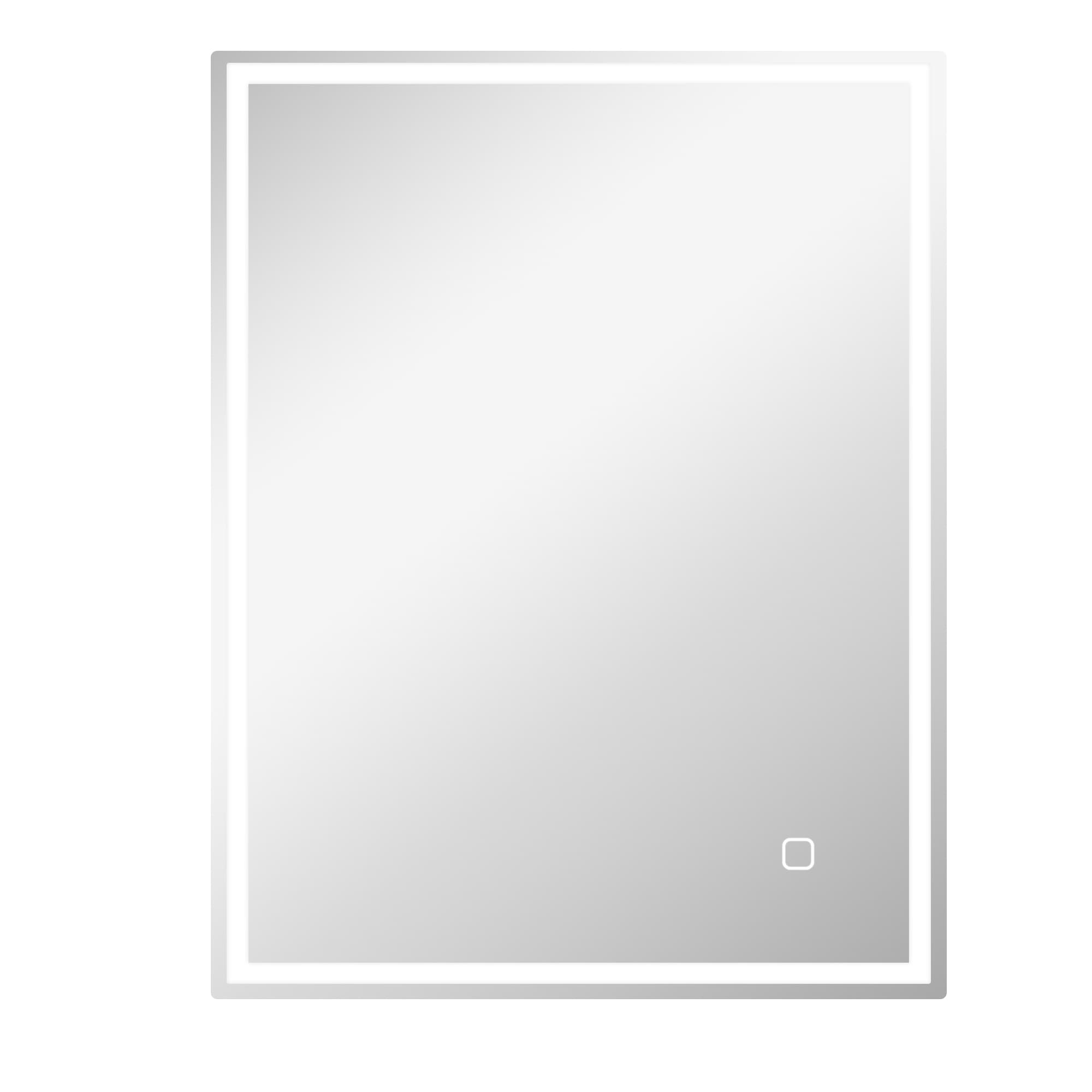LED-Badspiegel 90x70 cm mit Memory-Funktion, 3 Lichtfarben, Silber