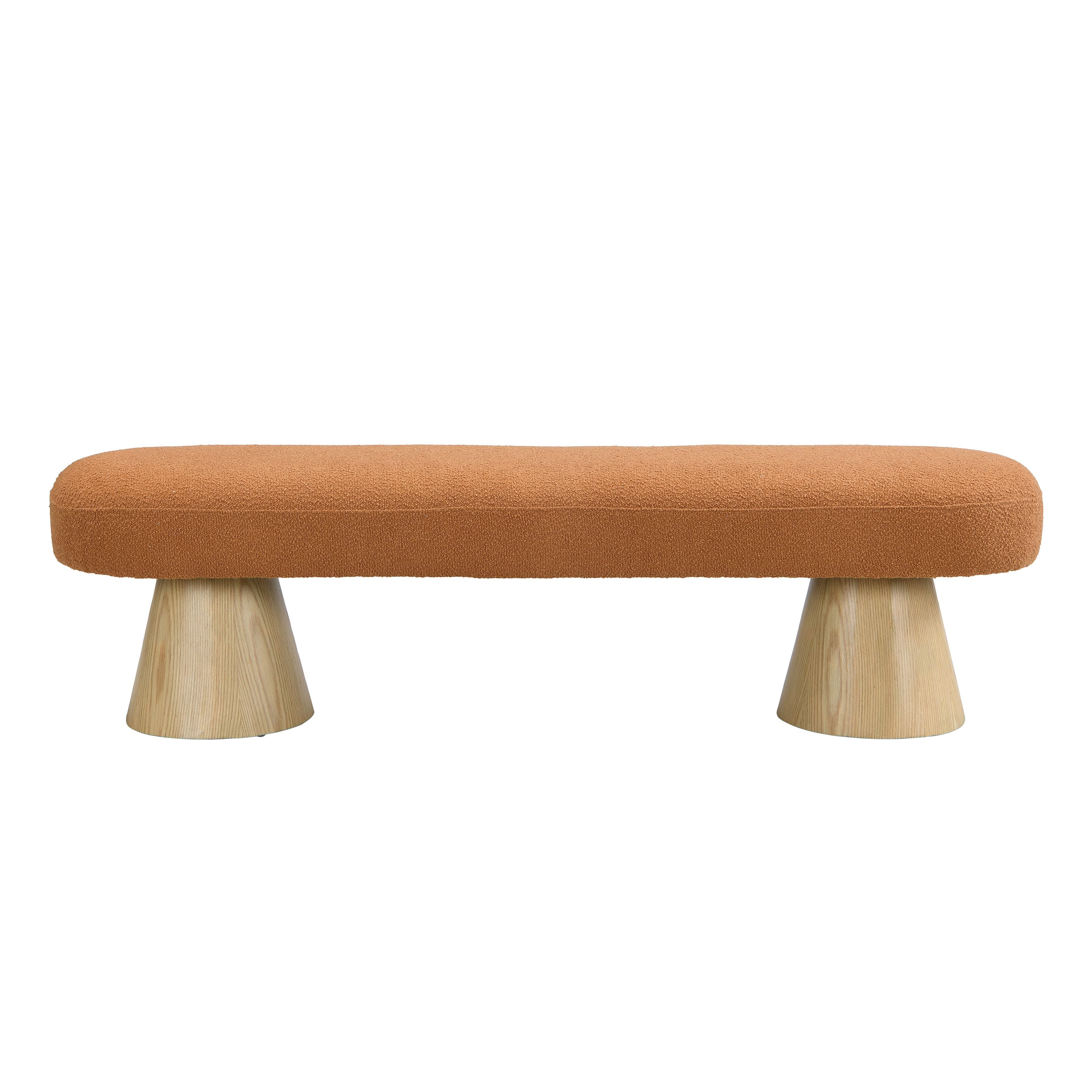 Dining Bench mit Orange Sitzauflage, 300 lbs Tragkraft