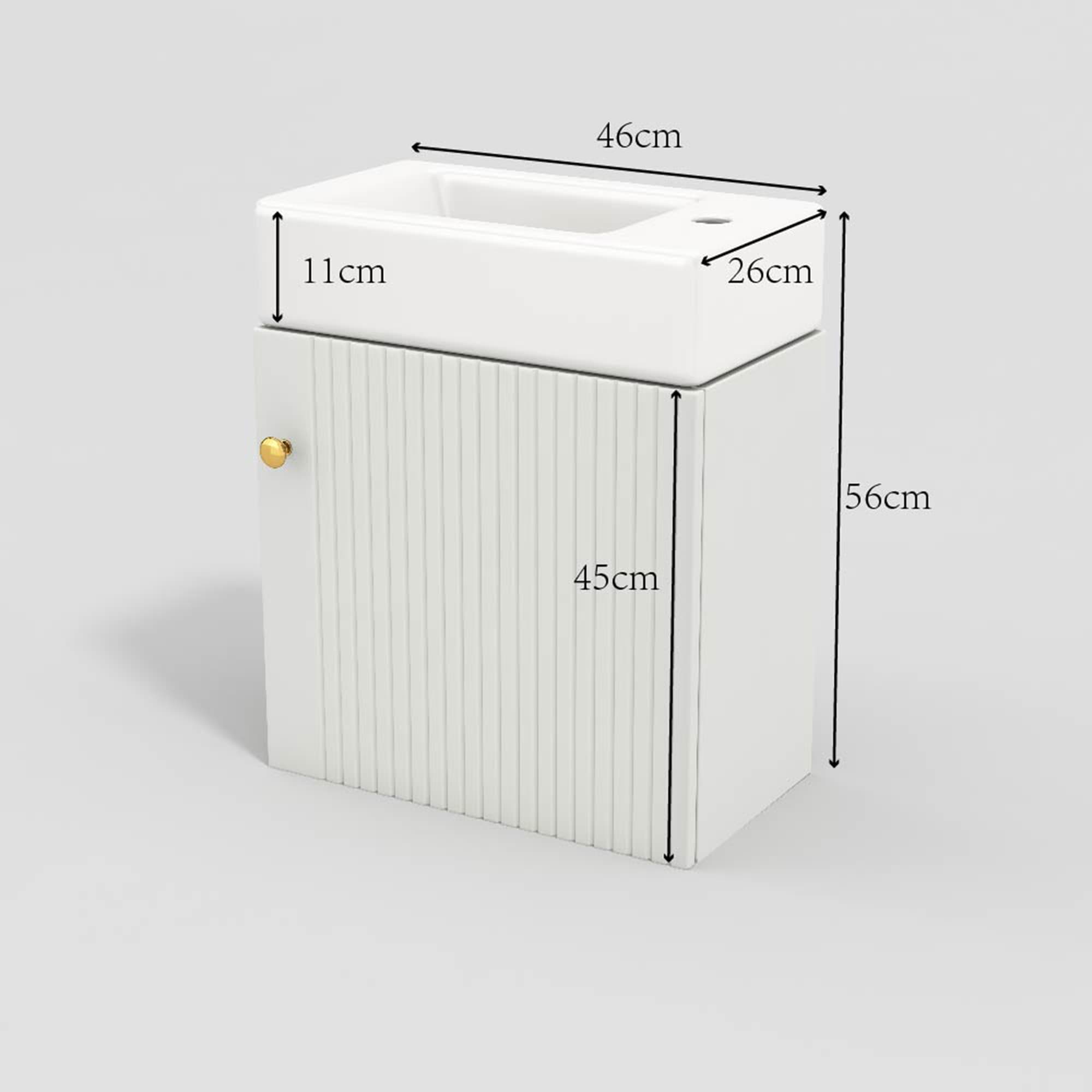 Hängender Waschbeckenunterschrank mit Waschbecken 46 cm