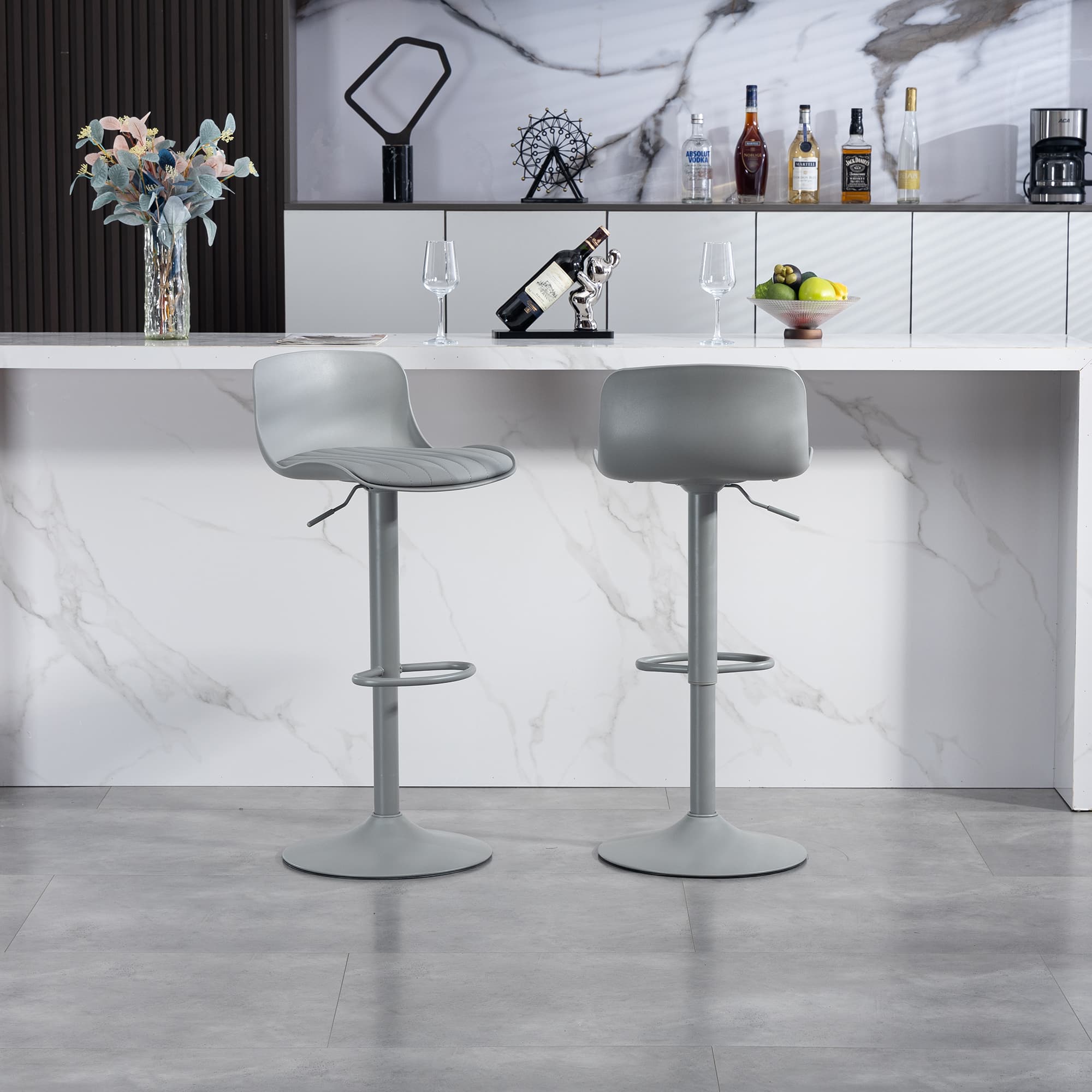 Modernes 2er-Set Barhocker höhenverstellbar drehbar