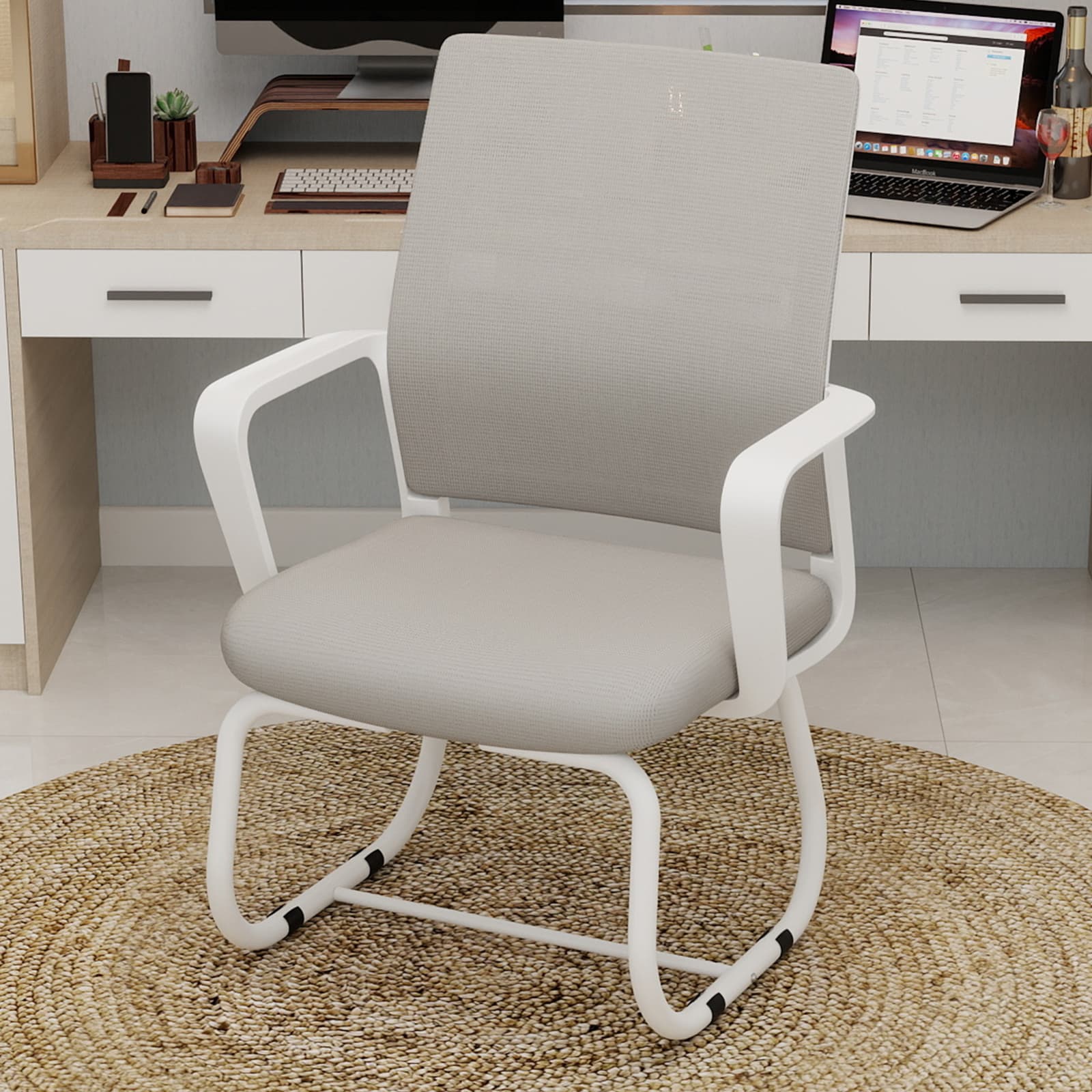 Minimalistischer Moderner Metallrahmen-Bürostuhl, weich und bequem