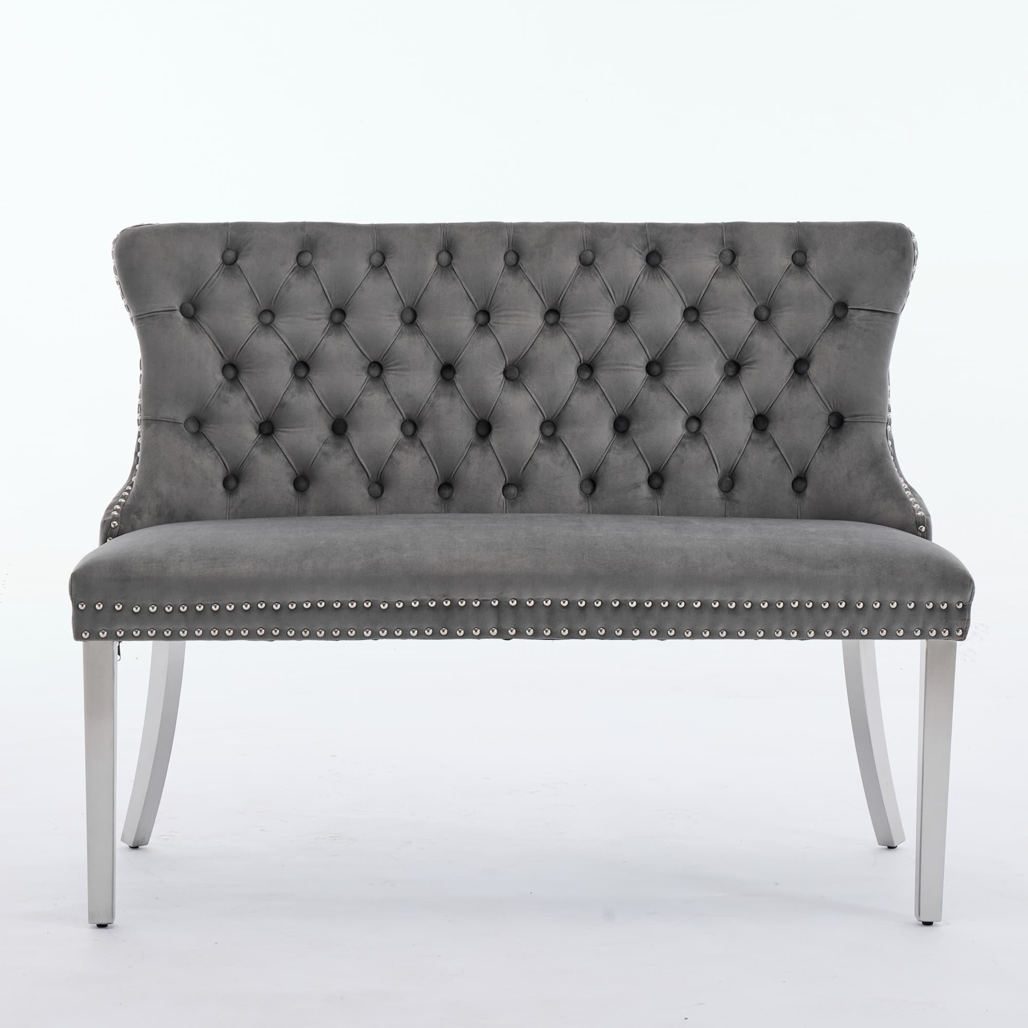 Banquette en velours 2 places avec boutons