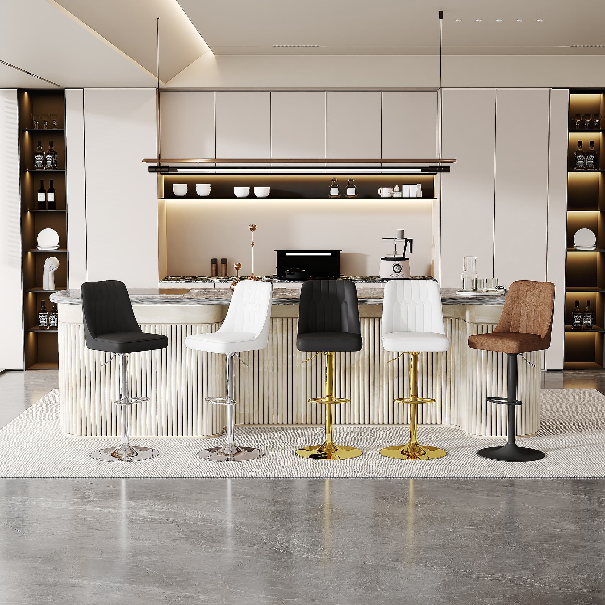 Barhocker 2er-Set höhenverstellbar mit Drehfunktion