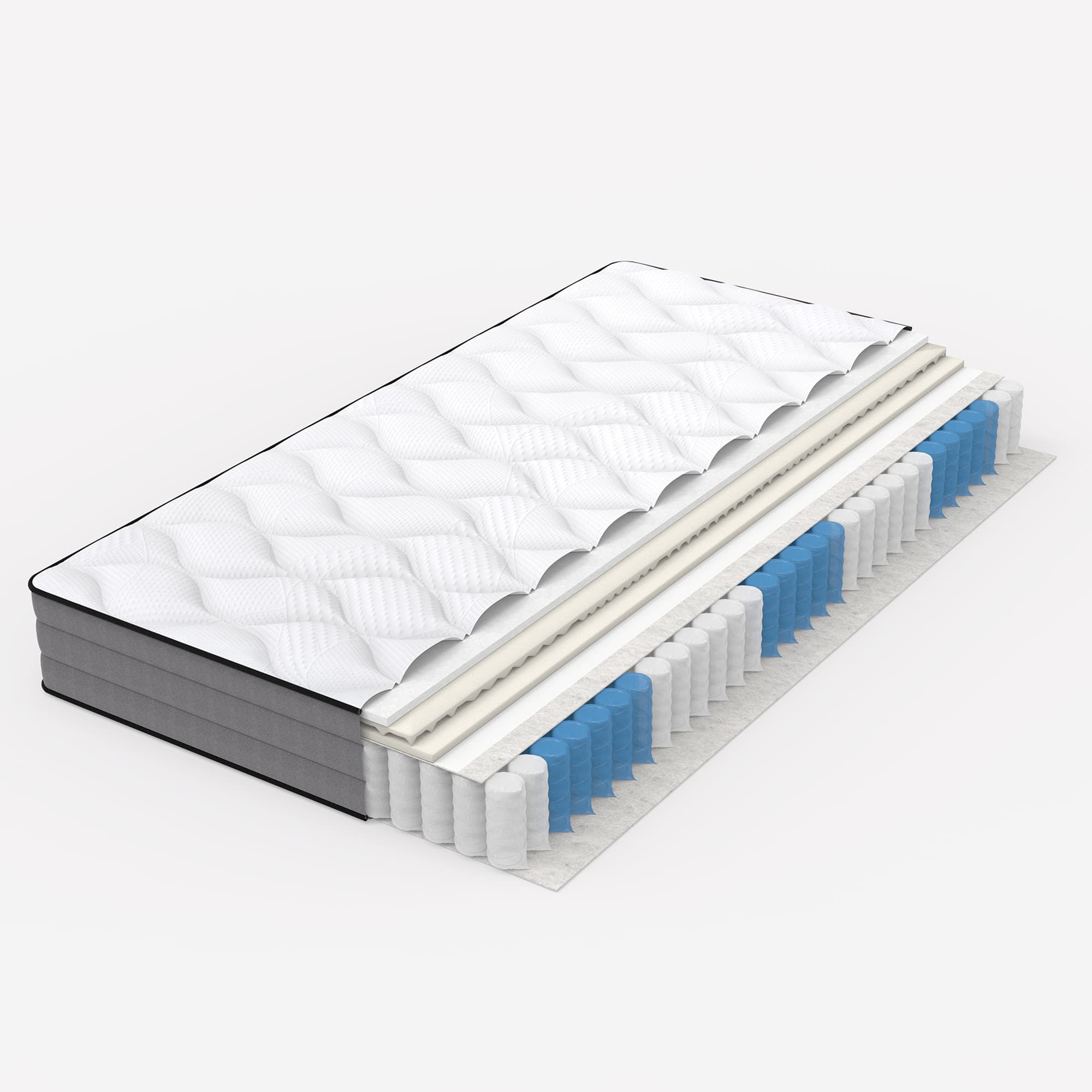 Deluxe Taschenfederkernmatratze 90x200 cm H3