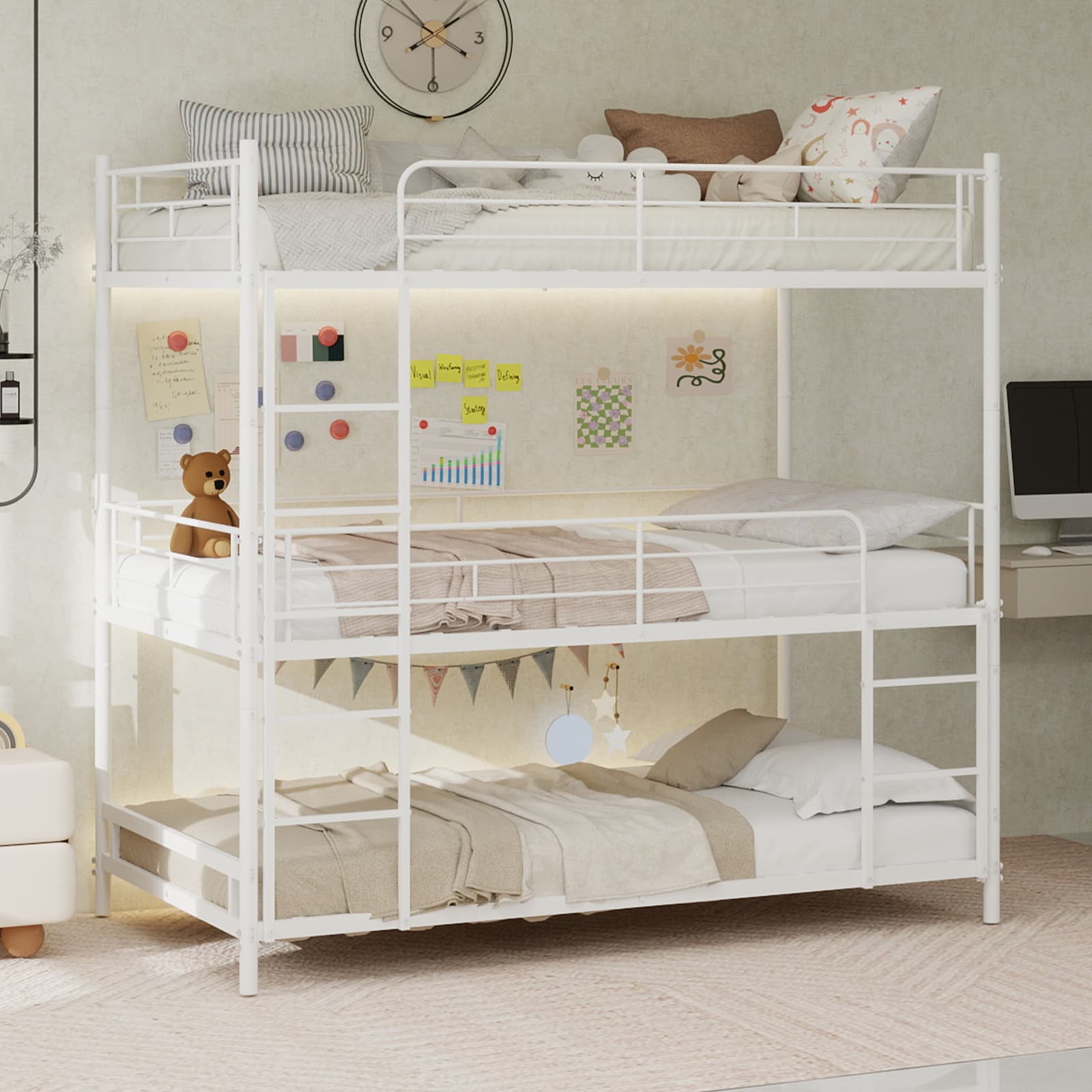 Modernes Etagenbett mit Leiter 90x190 cm