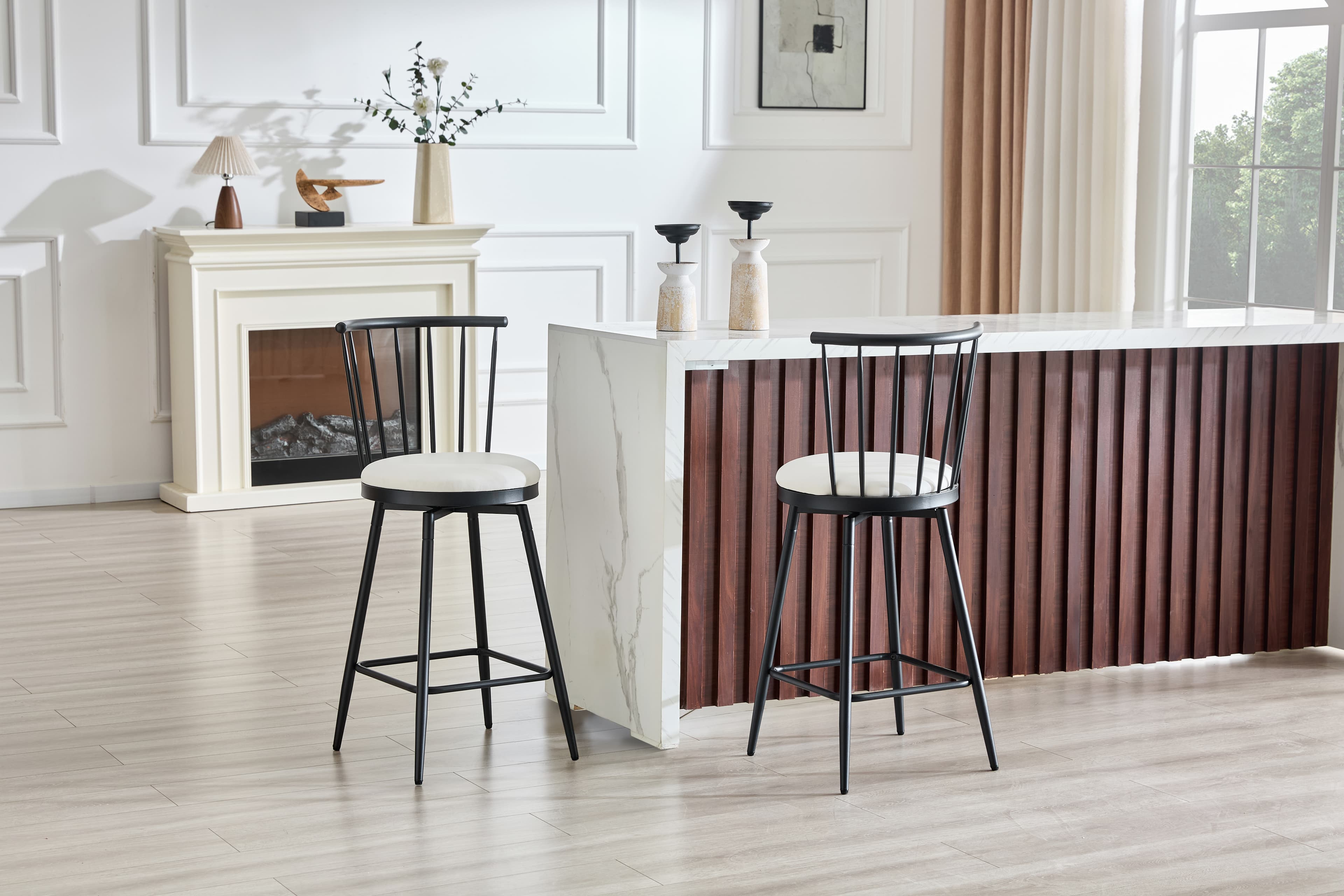 Moderner Barhocker Windsor-Stil gepolsterter Sitz