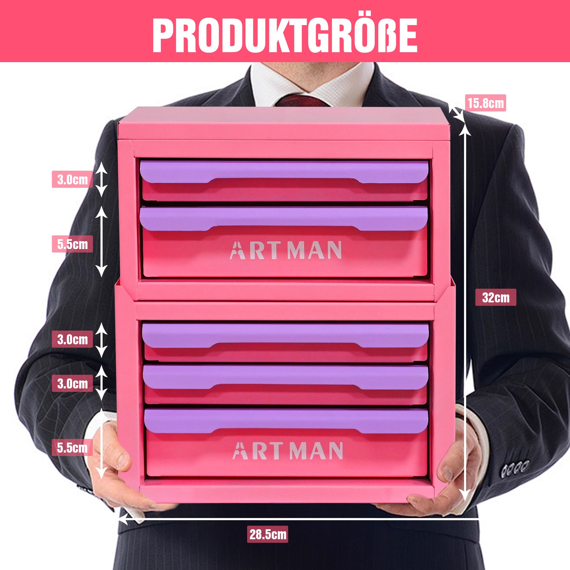 5 ChouTiShi Superficie de trabajo, Talismán, Caja de maquillaje con 5 cajones