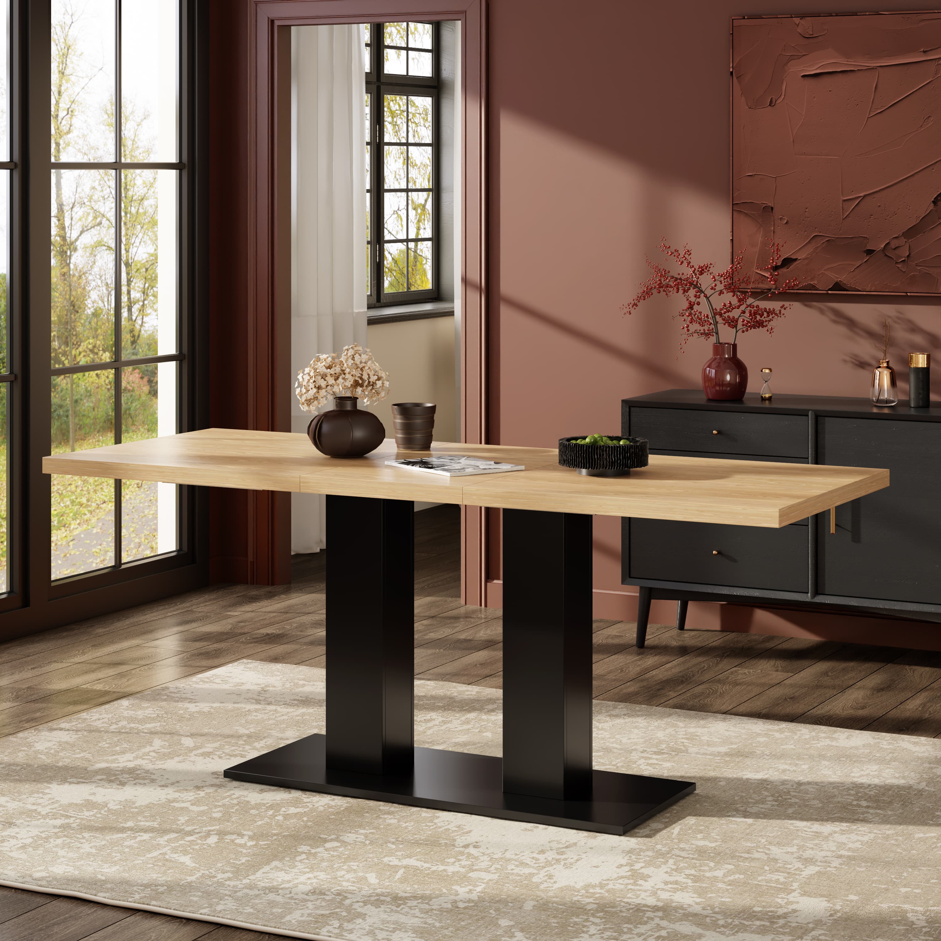Ausziehbarer Esstisch Holz 140 bis 180 cm