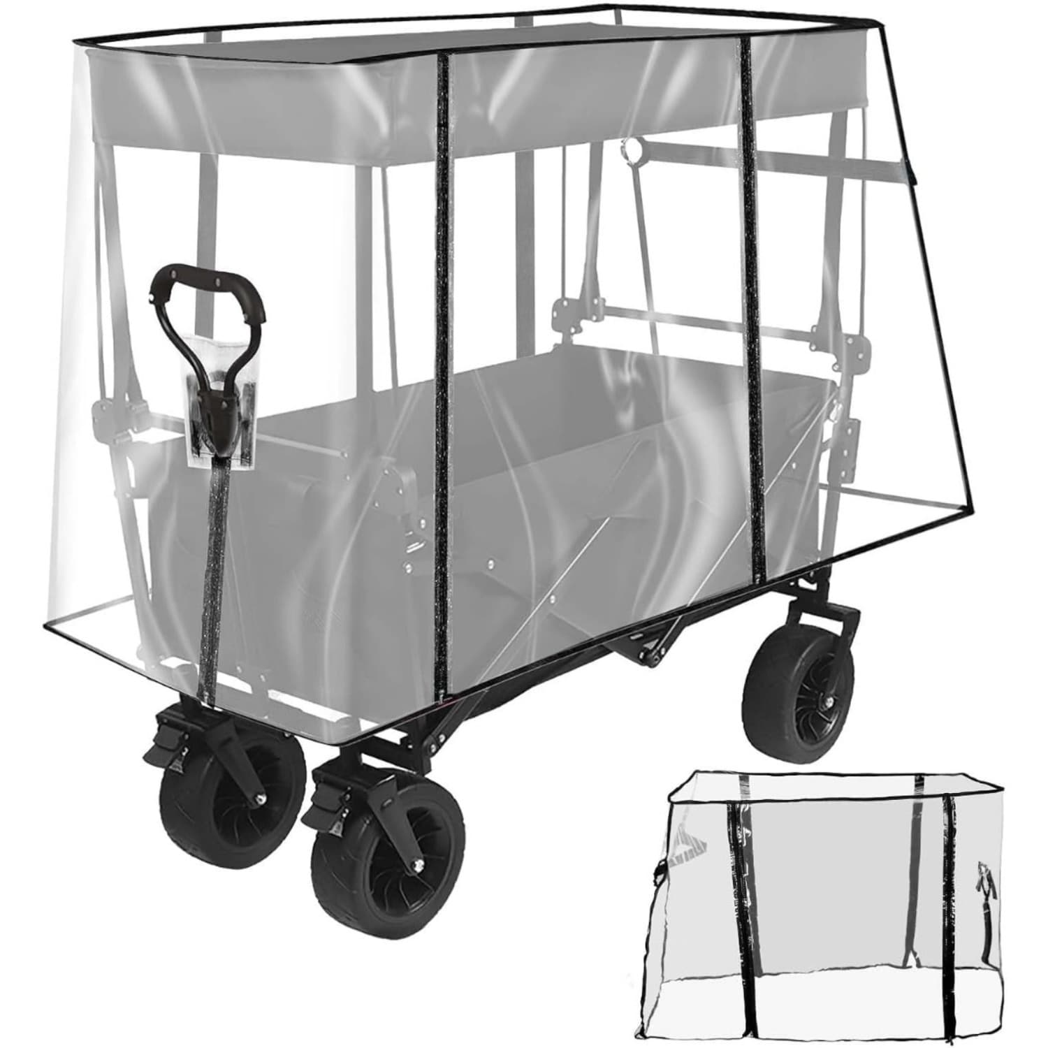 Funda lluvia transparente carro plegable