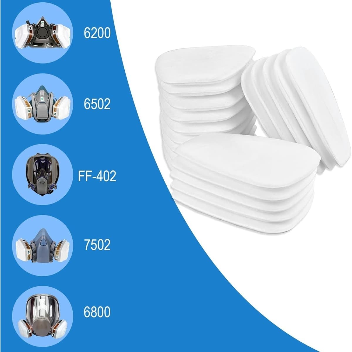 50-teiliges Maskenfilter-Set mit Baumwoll- & Wollfiltern