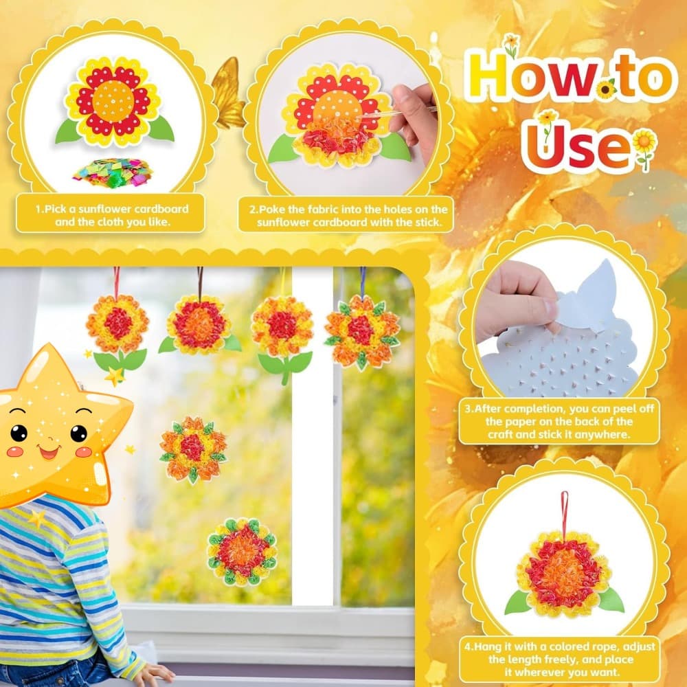 Sunflower Craft Kit with 24 Templates and Supplies