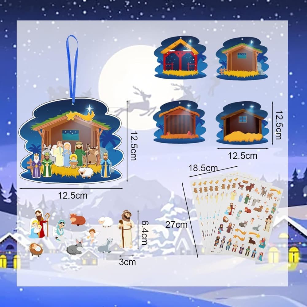 Kit fête DIY 72 pièces figures stickers rubans