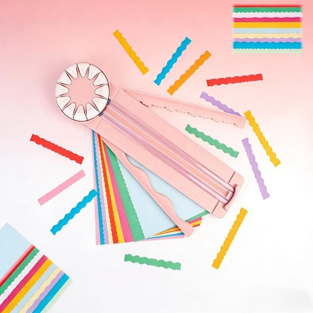 Multifunctional 12-in-1 Paper Cutter in Pink
