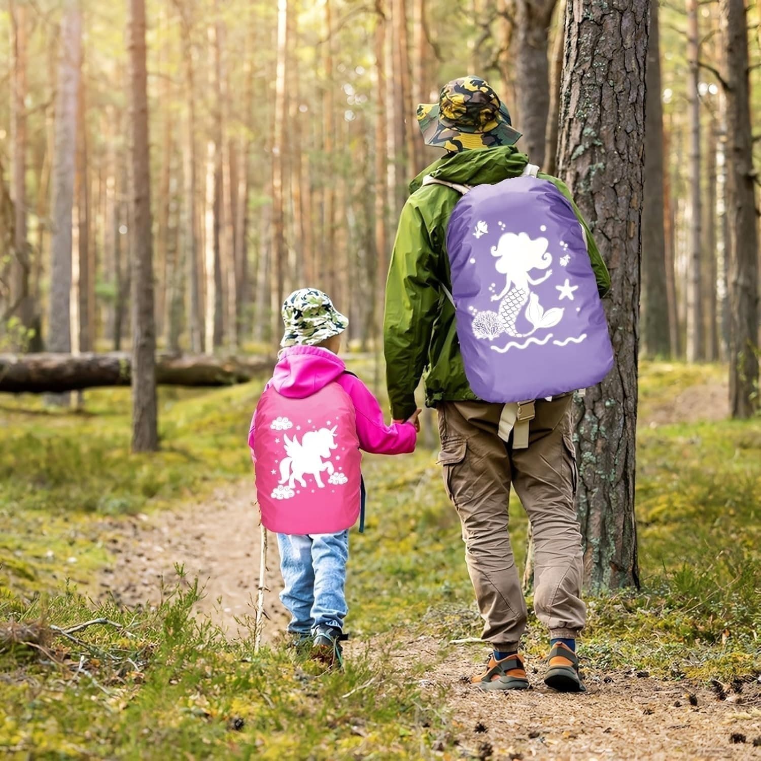 Rucksacküberzüge 2er-Set mit Meerjungfrau-Motiv