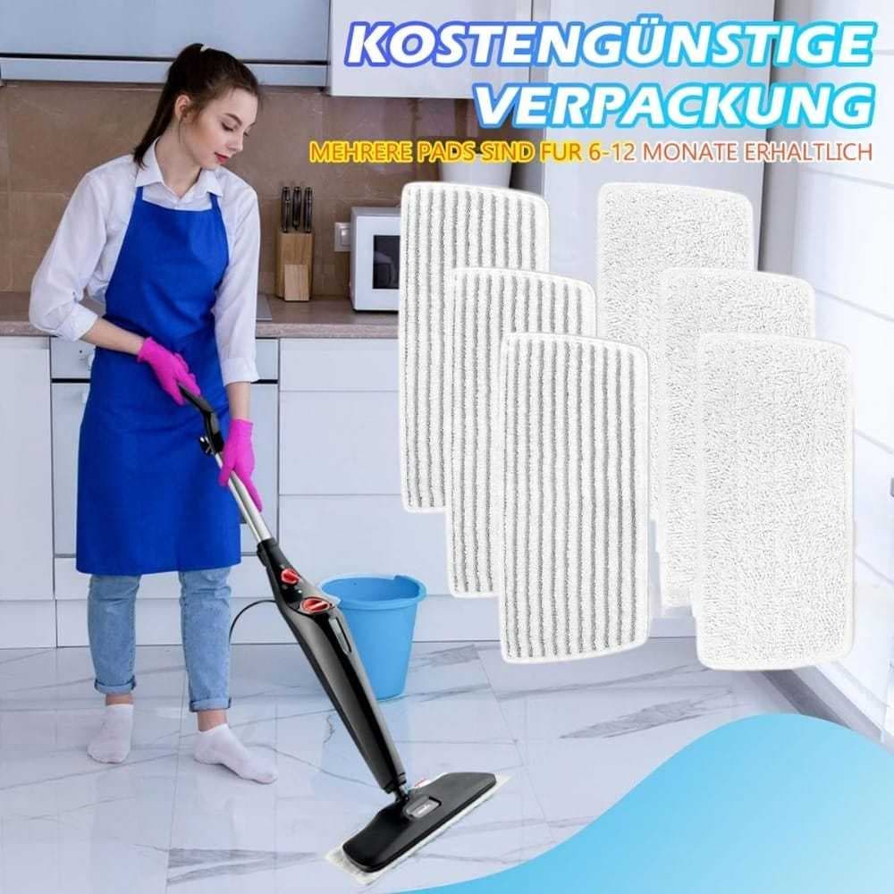 10 XXL Flachmopp-Pads in Weiß mit Streifen