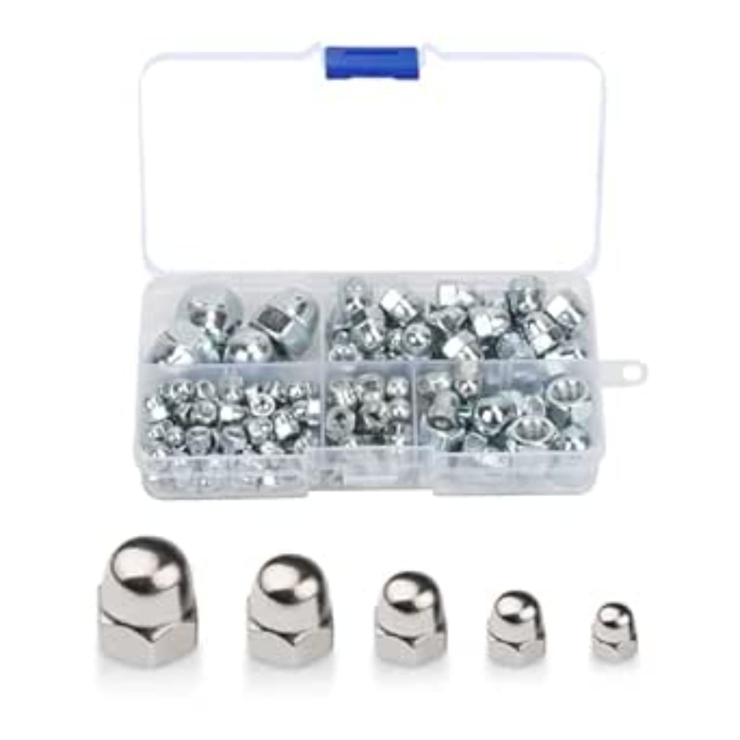 124-teiliges Set Edelstahl Hutmuttern M4 mit Box