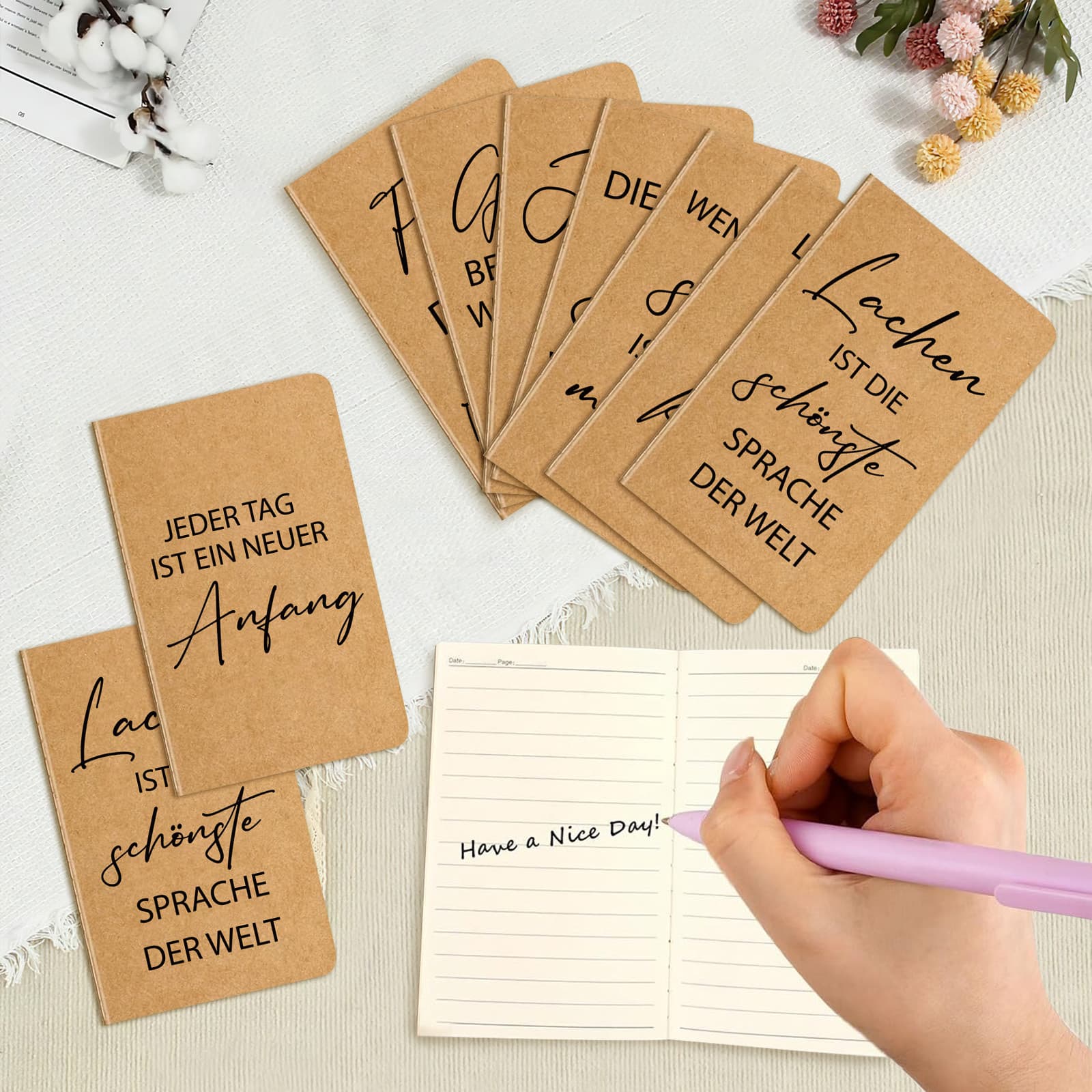 Mini-Notizbuch-Set mit 10 motivierenden Designs