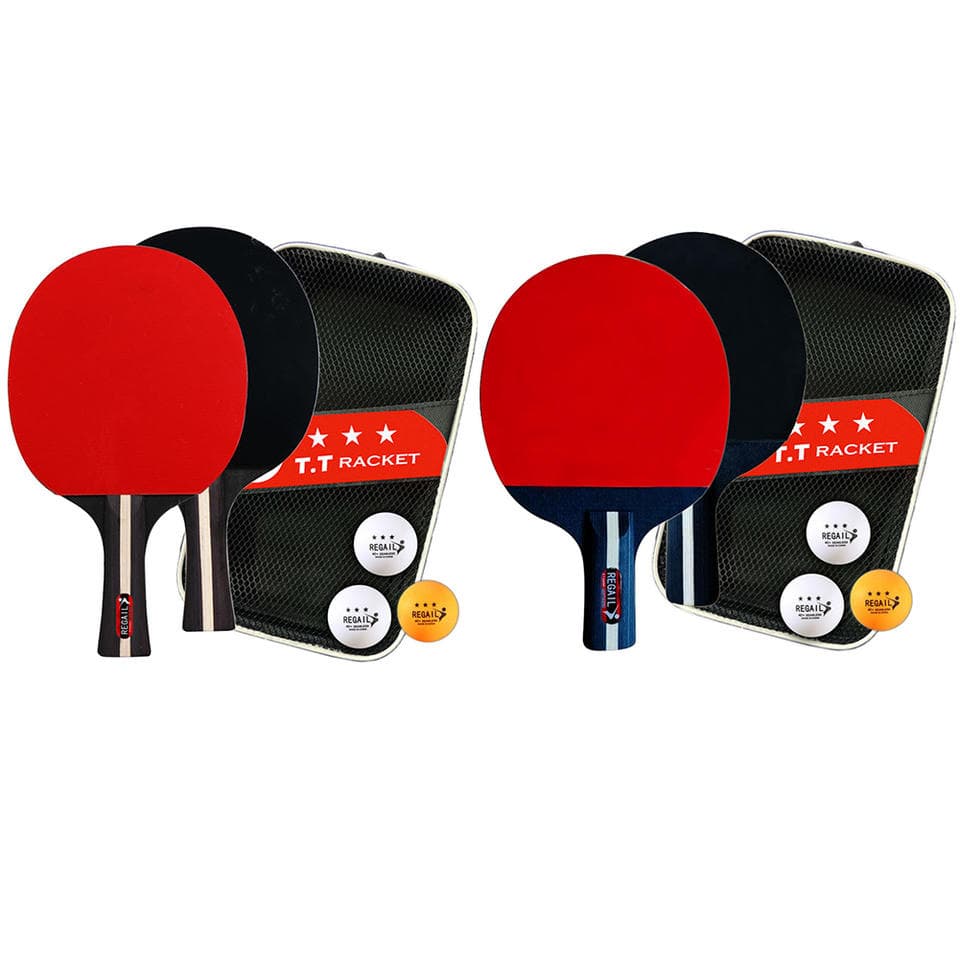 Table Tennis Paddle Set with 2 Rackets and 3 Balls