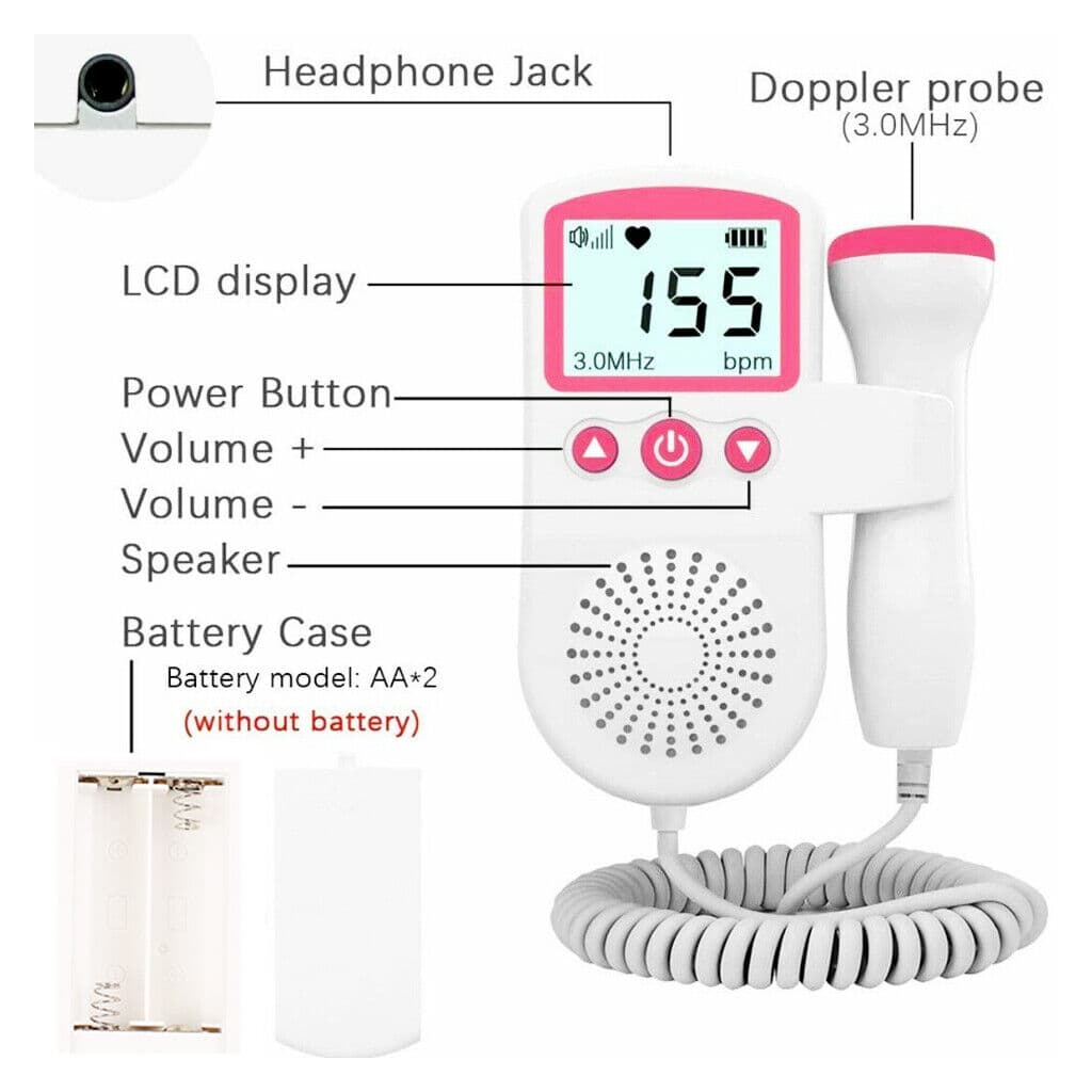 Doppler fetal para medir frecuencia cardíaca con sonda