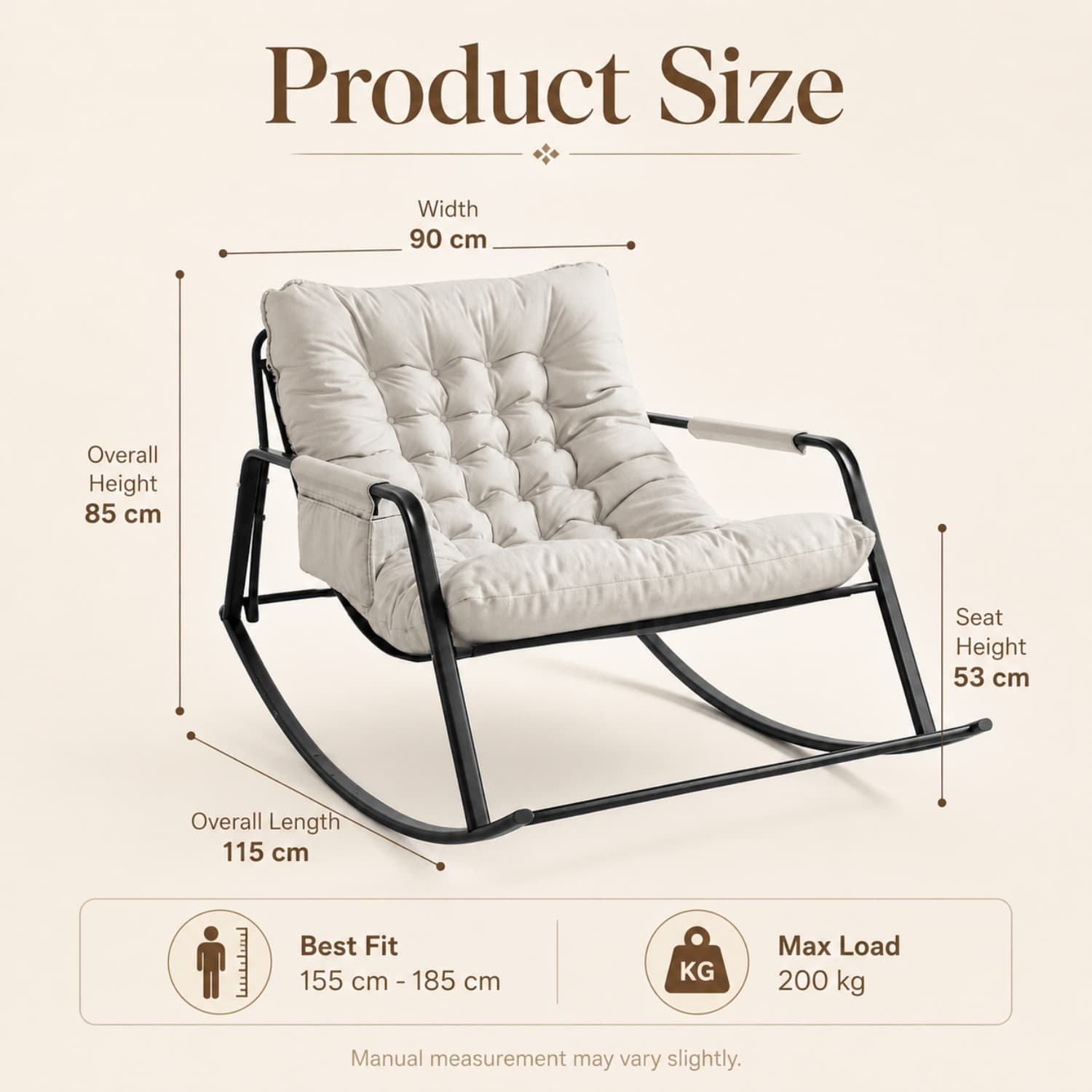 Sillón mecedora escandinavo con compartimento