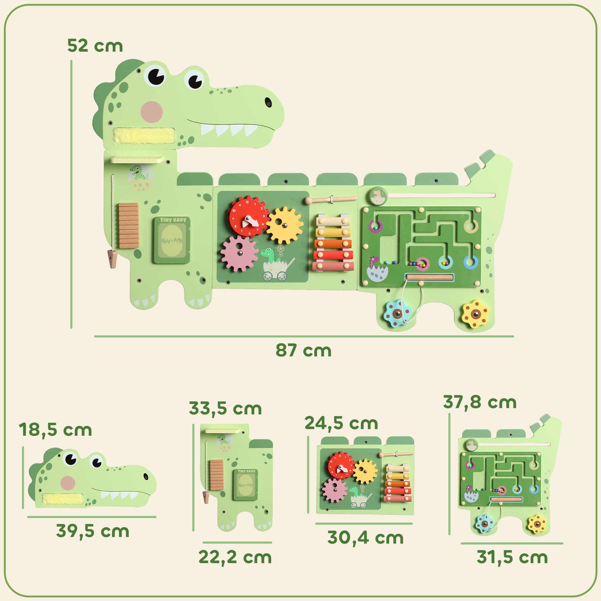 Tableau Montessori bois dinosaure