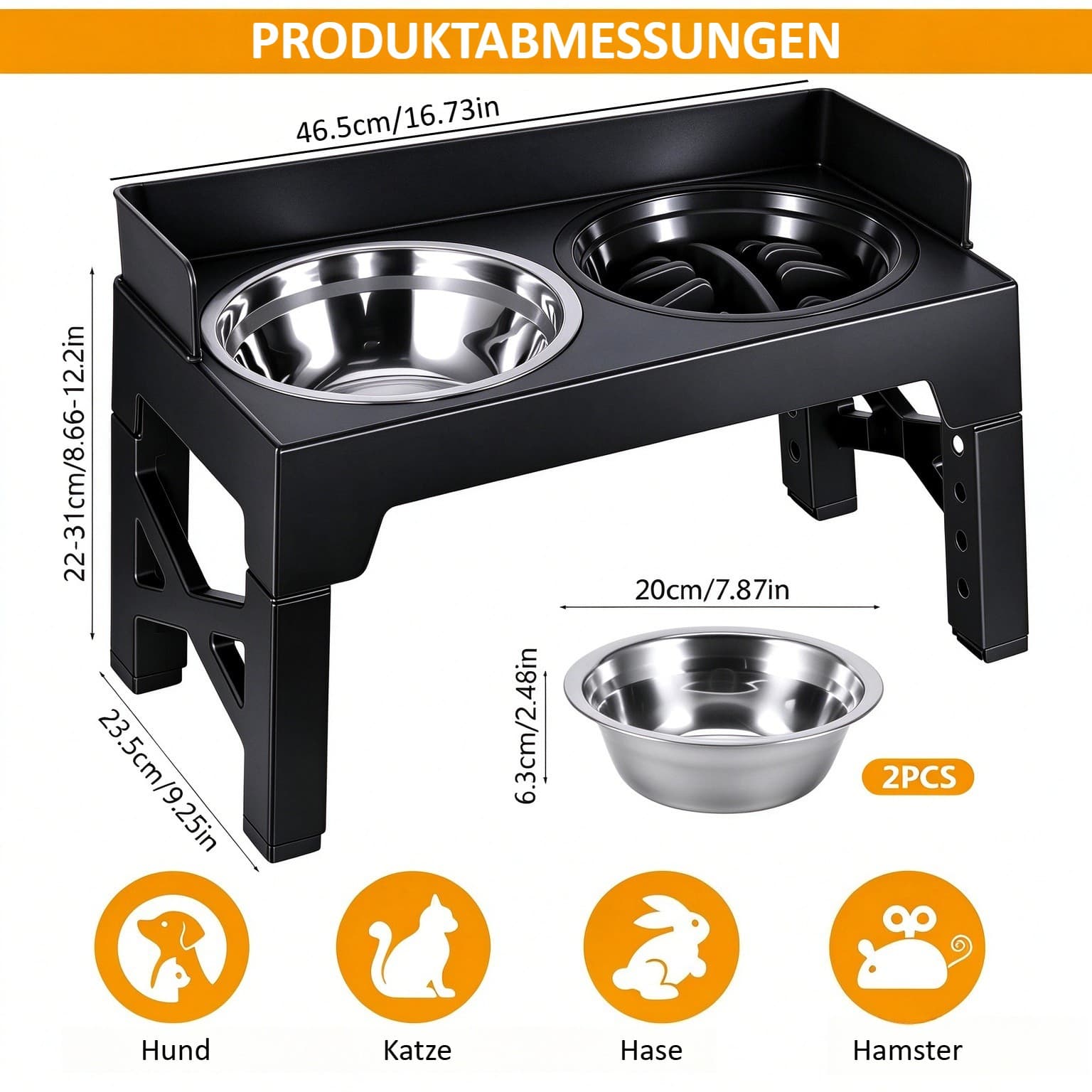 3-in-1 Elevated Dog Bowl Holder Adjustable