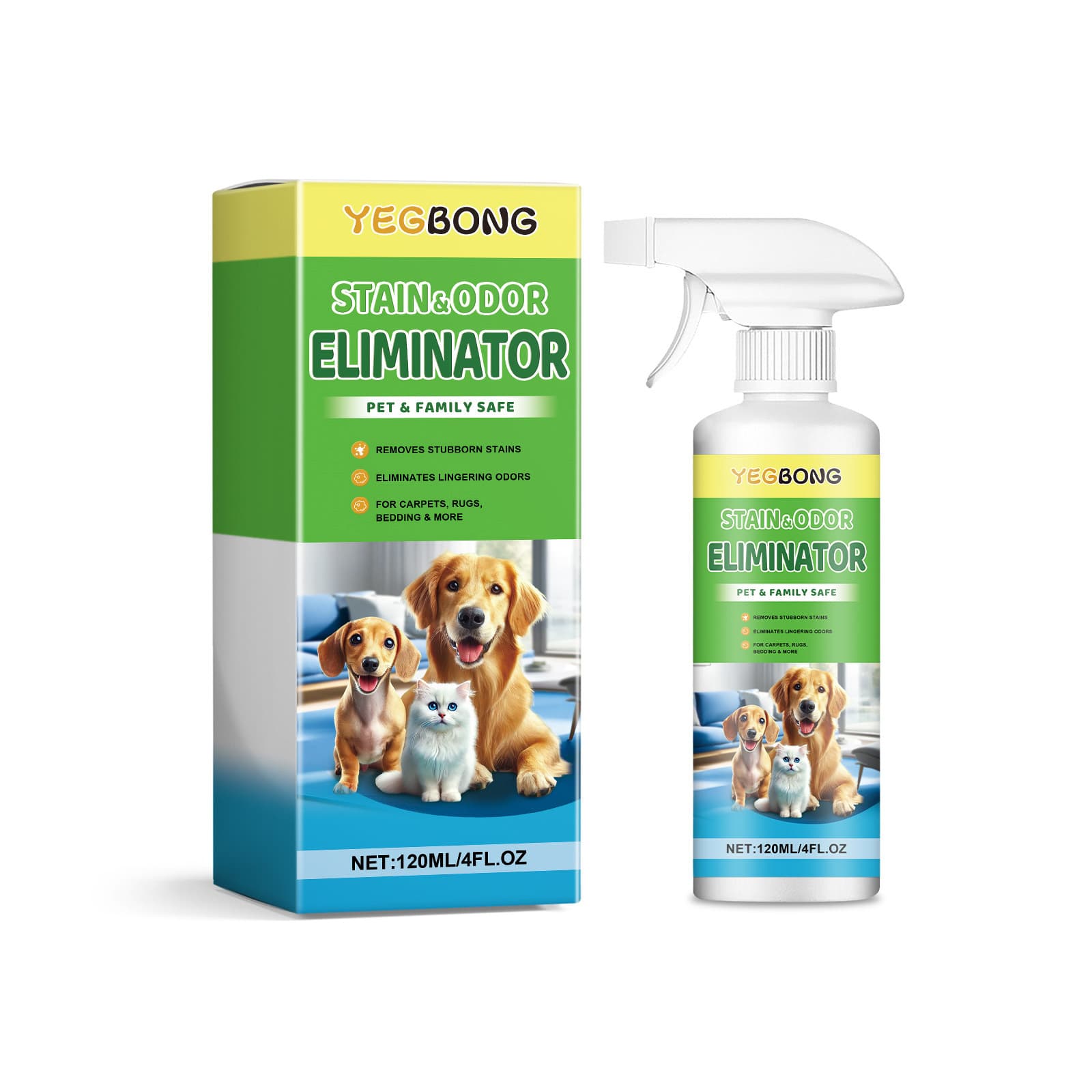 Limpiador de mucus y saliva de mascotas y eliminador de manchas para mascotas