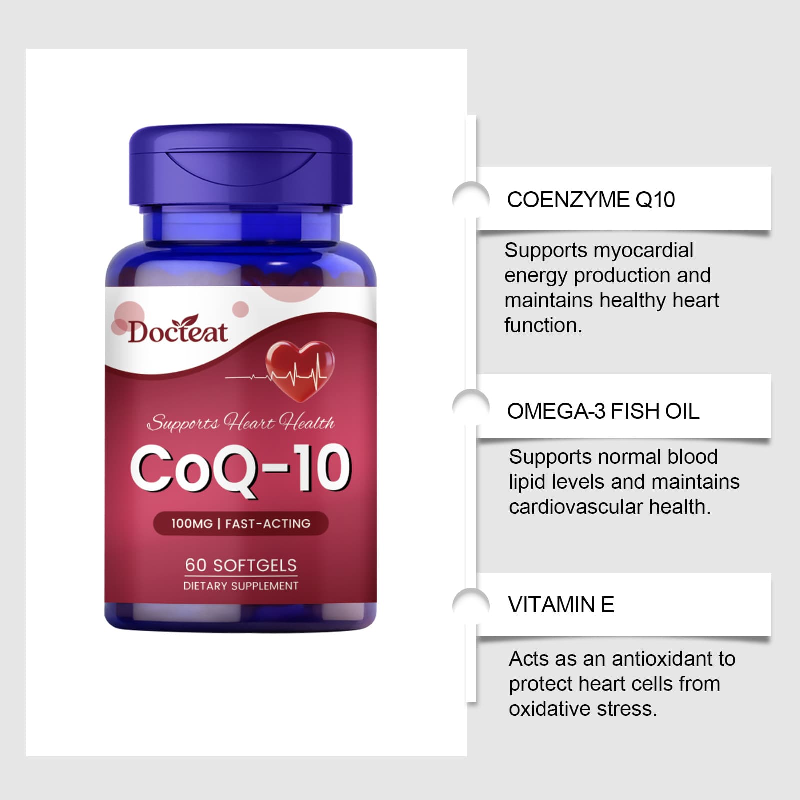 Capsule di integratori nutrizionali quotidiani per la salute e il benessere generale
