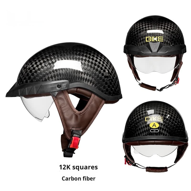 Casco motociclistico in fibra di carbonio 3C mezza coppa