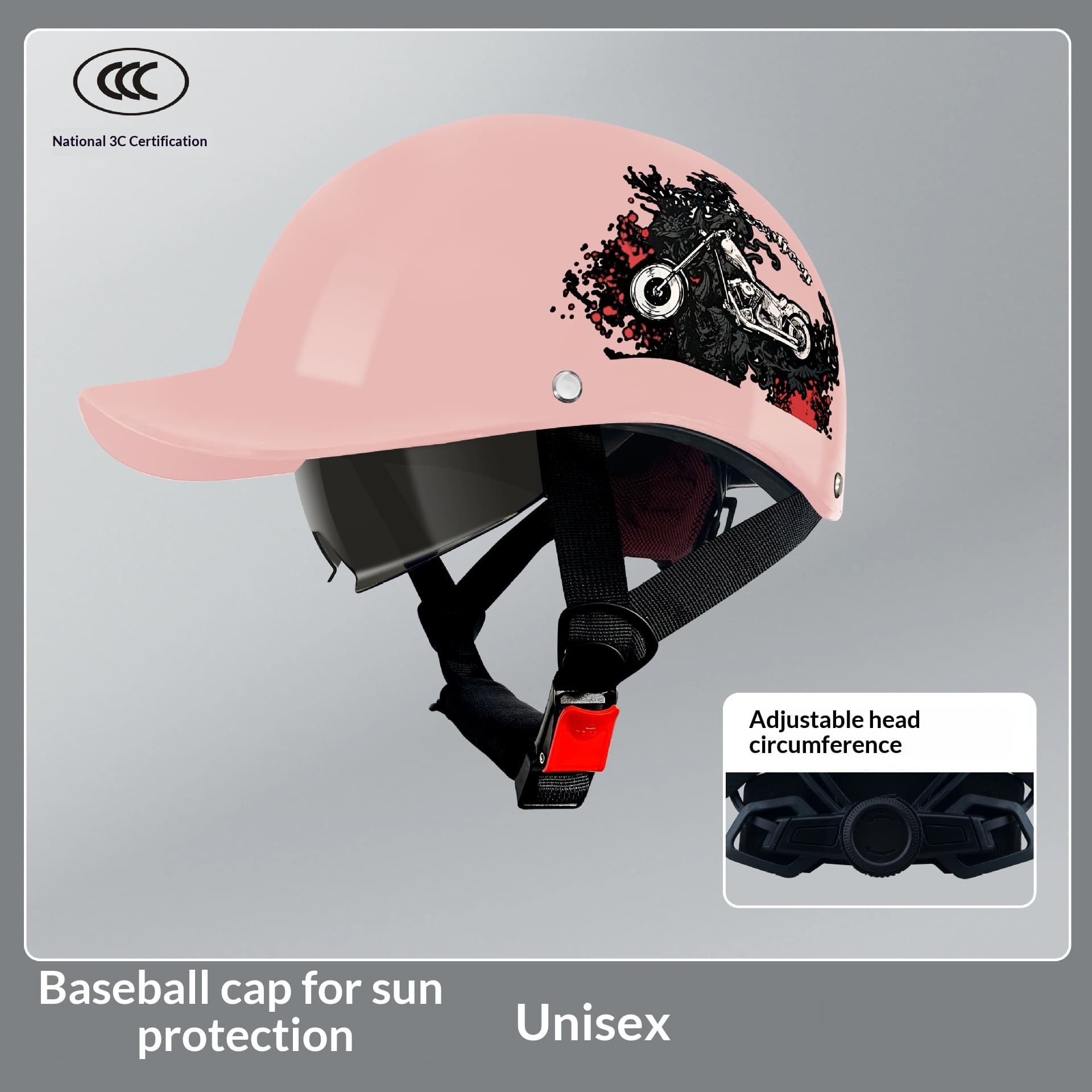 Casco solare elettrico unisex a mezzo viso