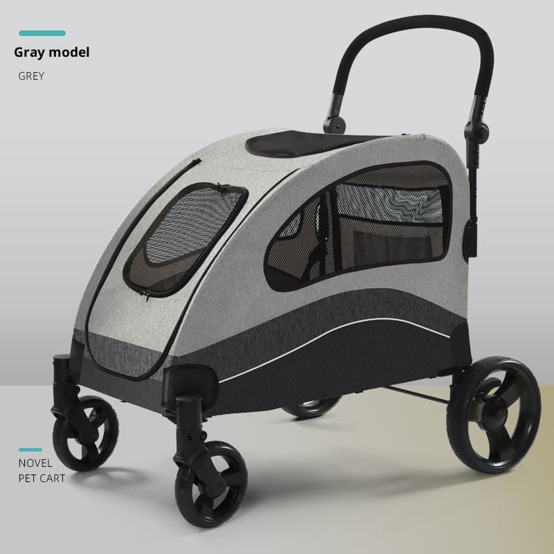 Coche ligera plegable para mascotas de tamaño mediano a grande