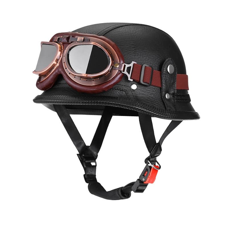 Casco da moto in pelle PU stile retrò