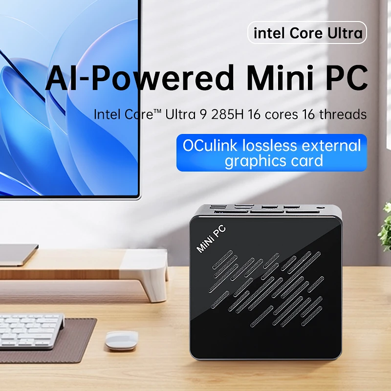TOPC OCuLink Mini-Gaming-PC Intel Core (Ultra 9 285H ES/7 255H ES/5 235H ES) USB4, Dual 2,5G LAN, WiFi 6E, Windows 11 Desktop