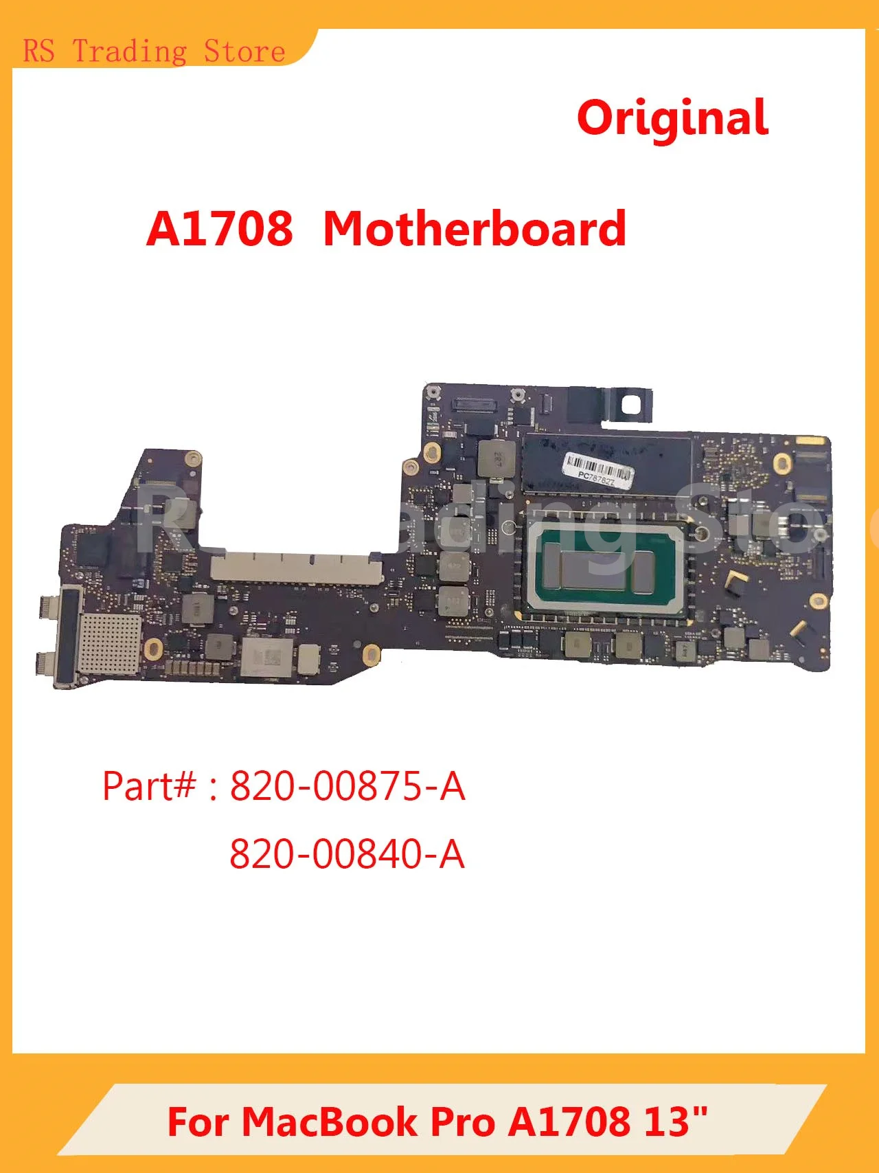 لوح أمبولة لابتوب A1708 للماكبوك برو 13 "لوح منطق 820-00840-a 820-00875-a i5/i7 CPU اختبرت عام 2017 جيدة