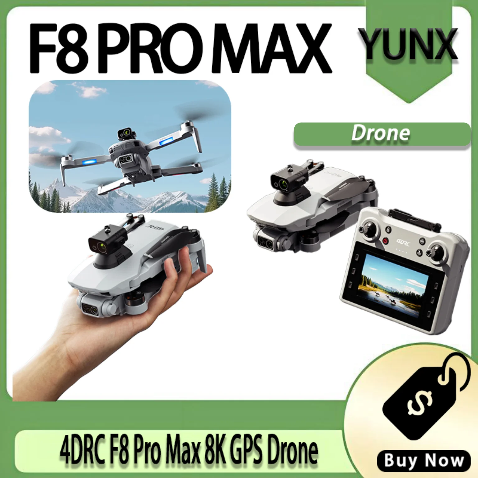 Ultra 4DRC F8 Pro/Max 8K GPS-Drohne, 5G WIFI FPV UAV, HD-Caméra Quadcopter avec écran-RC, Nouveau 2026 Aerial Master