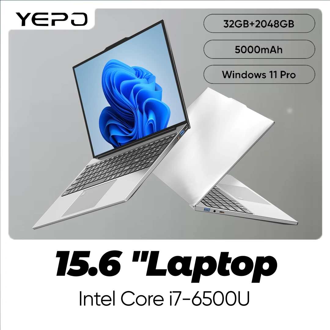 Nuovo laptop da 15,6 pollici con Intel Core i7-6500U, 32 GB di RAM, 2 TB di SSD, Windows 11 Pro, adatto per gaming, ufficio e studio