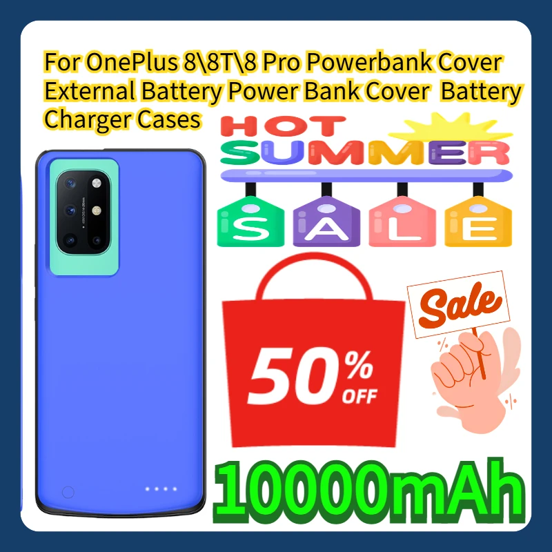 Powerbank pour OnePlus 8/8T/8 Pro: Coque de charge 10000mAh
