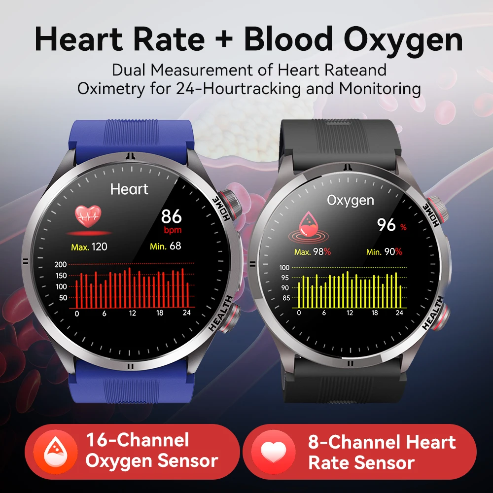 Herren-Smartwatch mit Airbag-Armband: EKG & mehr