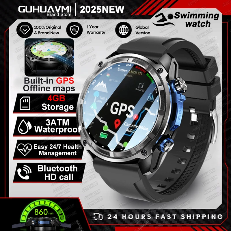 Militärische GPS-Smartwatch mit 1,43 AMOLED-Display & Kompass