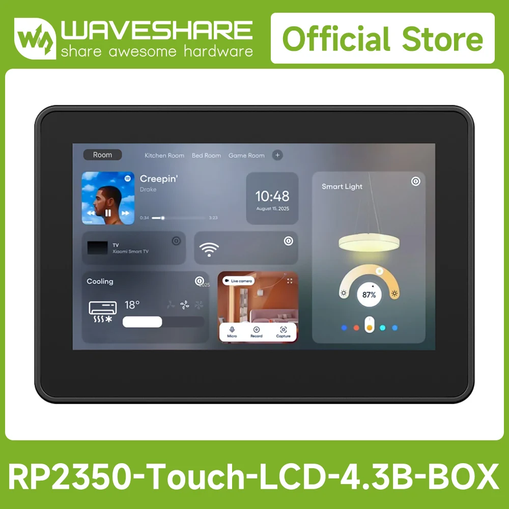Waveshare RP2350 Scheda di sviluppo display touch capacitivo da 4,3 pollici, 800×480, 65.000 colori, dual core