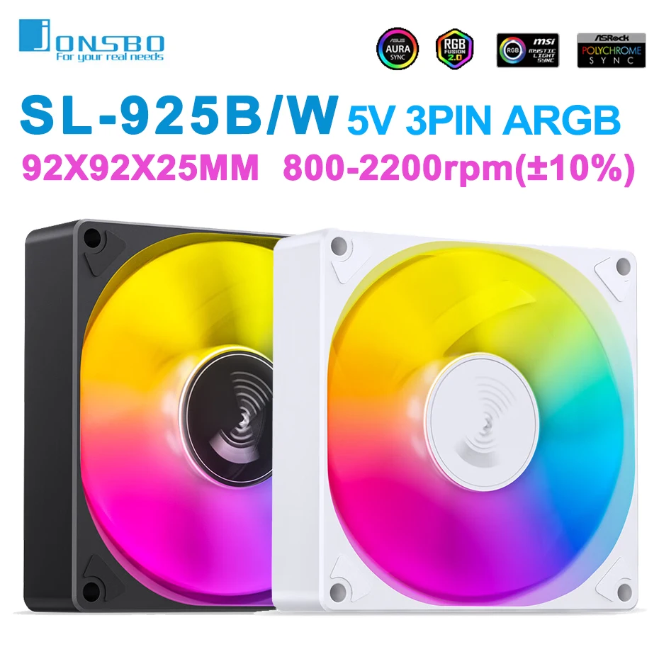JONSBO SL-925: Ventilatore da caso da 92mm con illuminazione ARGB