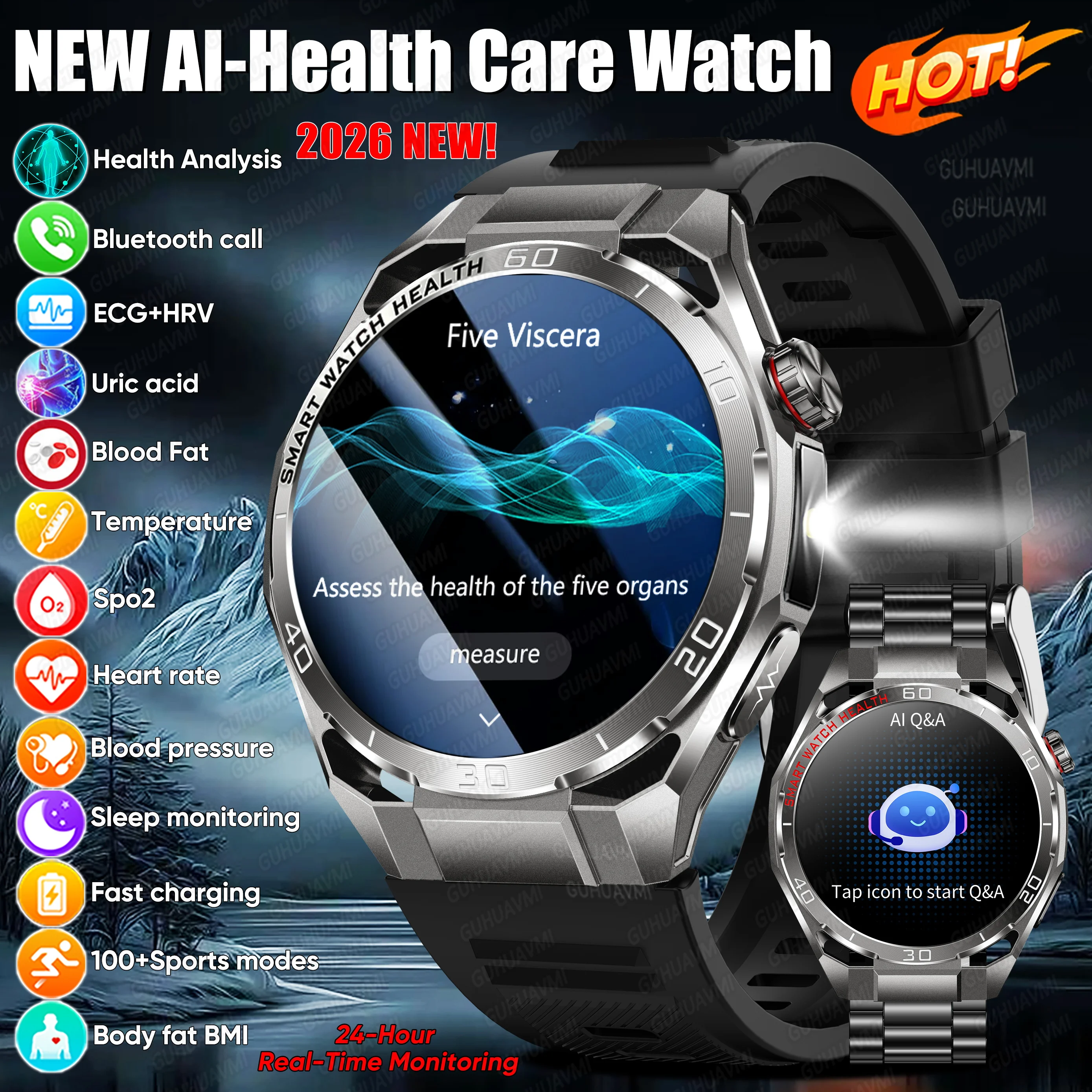 Neue KI-Gesundheits-Smartwatch mit Anruf-Funktion