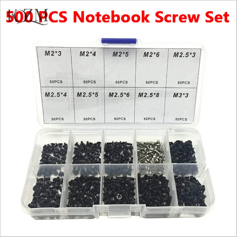 500 Universal-Laptop-Schrauben M2 x 1,5 mm & M3 x 1,5 mm