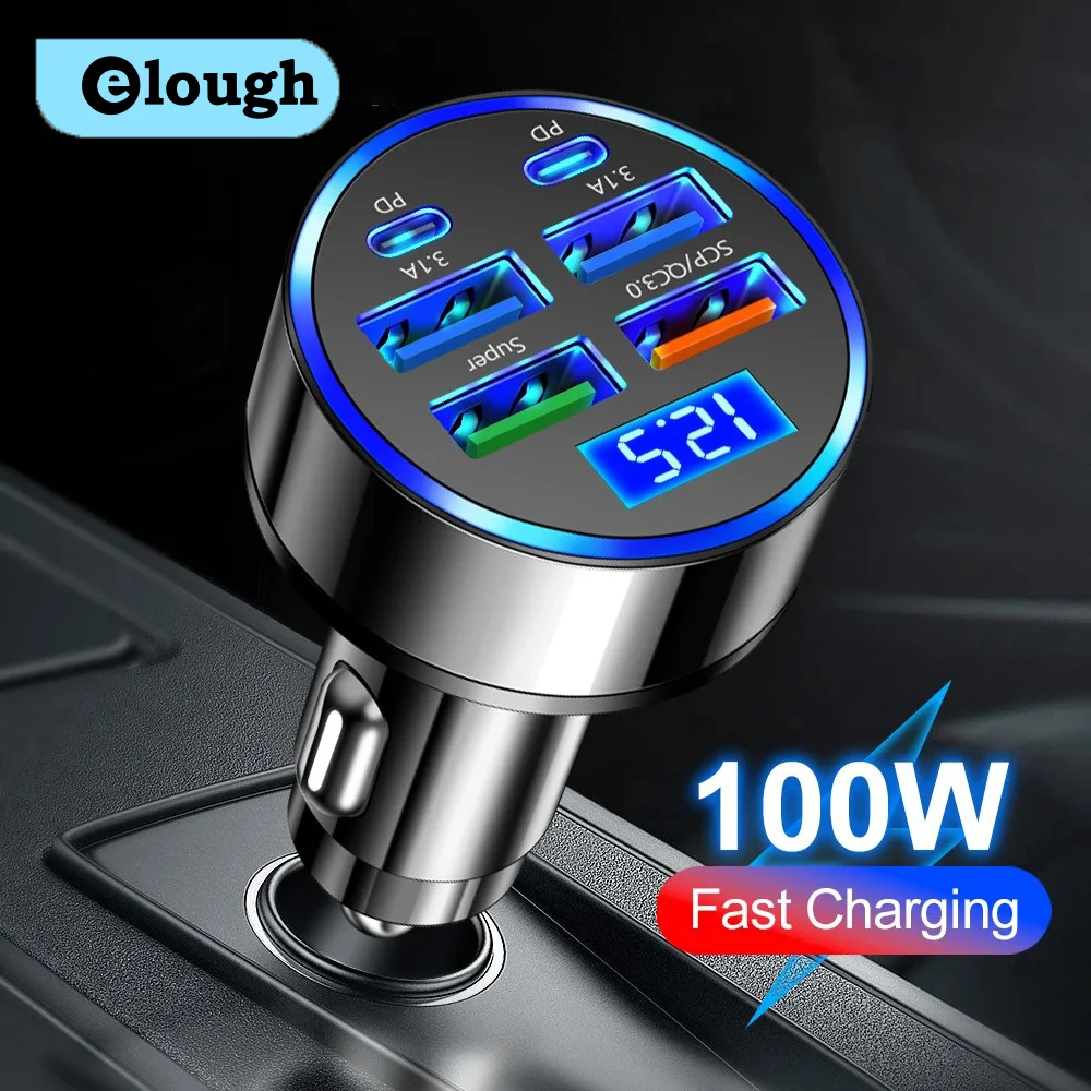 100W USB-Ladegerät: Schnelleres Laden per USB Typ C, PD & QC3.0 - Auto-Ladegerät für iPhone, Samsung, Huawei & Xiaomi